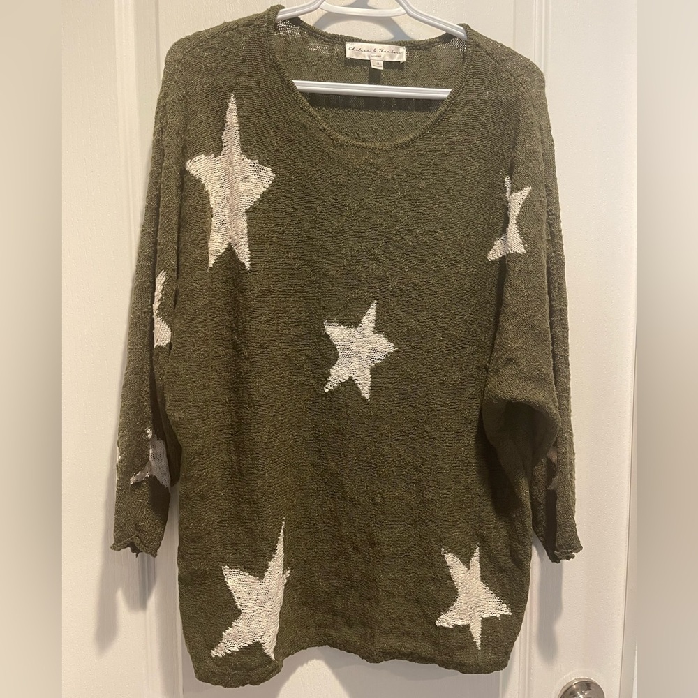 Chelsea & Theodore Olive Knit Sweater